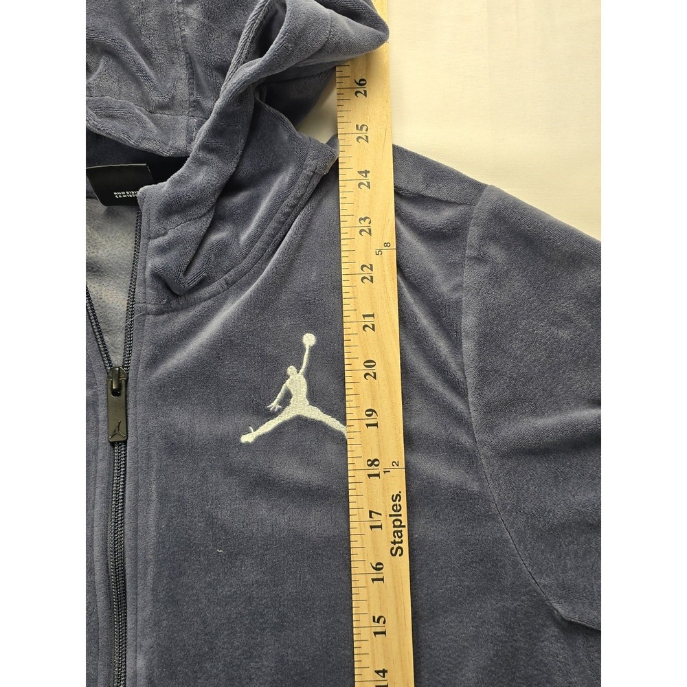Jordan Nike Velour Hoodie Navy Blue Youth Girls XL - Picture 7 of 9